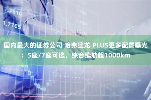 国内最大的证券公司 哈弗猛龙 PLUS更多配置曝光:5座/7座可选,综合续航超1000km